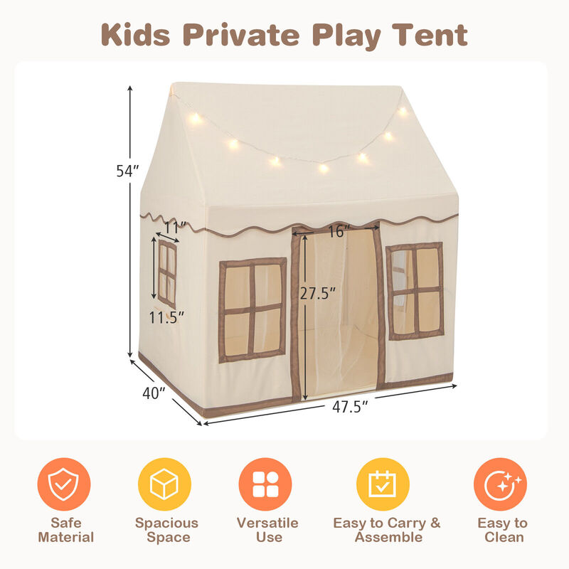 Toddler Large Playhouse with Star String Lights