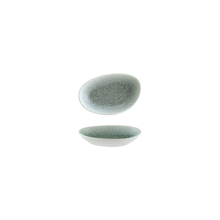 Luca Ocean Matte 6" x 4" x h:1" Organic Blue Porcelain Platter (Set of 2)