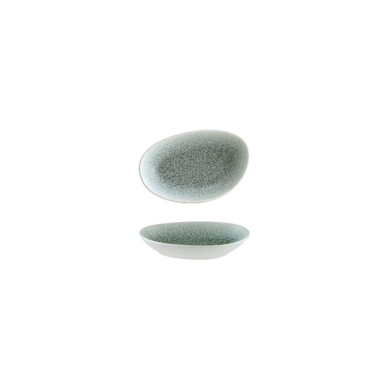 Luca Ocean Matte 6" x 4" x h:1" Organic Blue Porcelain Platter (Set of 2)