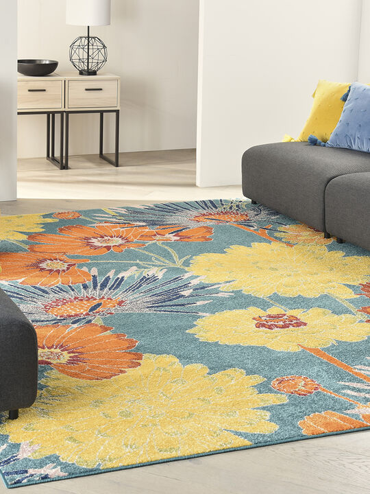 Allur ALR06 Turquoise/Multicolor 9' x 12' Rug