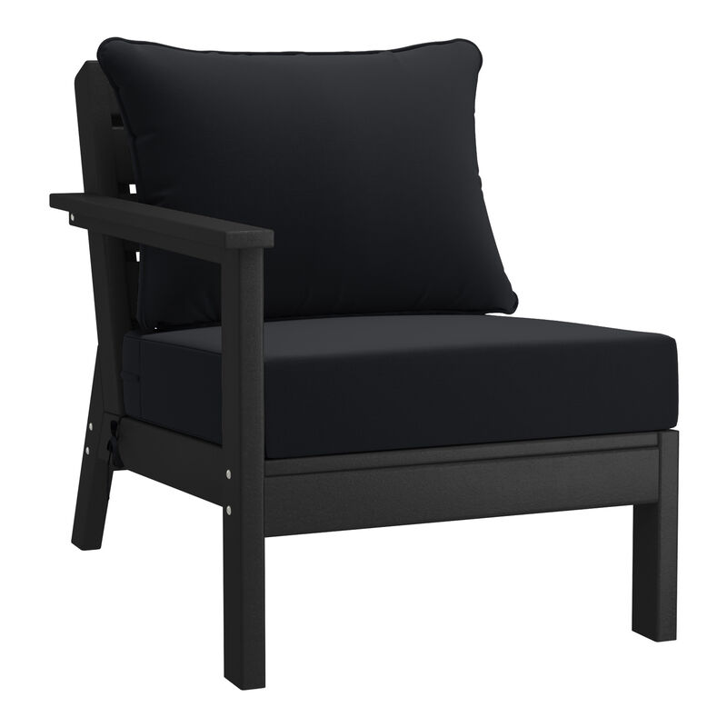 WestinTrends Outdoor Patio HDPE Sectional Sofa with Patio Cushions