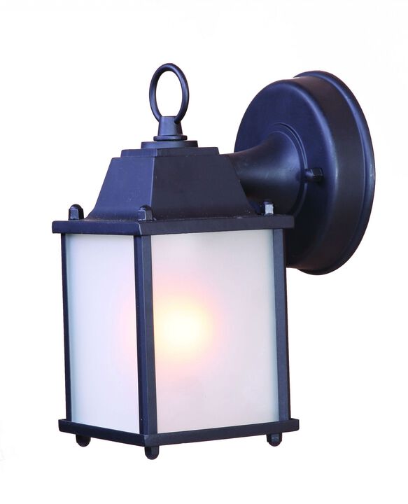 Hivvago Matte Black Hanging Frosted Glass Lantern Wall Light