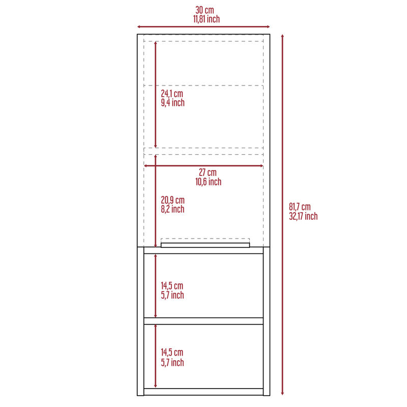 Kingston Rectangle 2-Shelf Medicine Cabinet Black Wengue