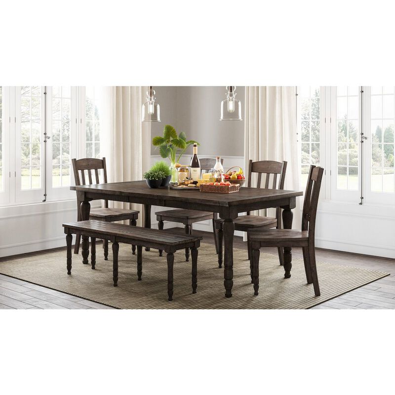 Jofran Madison County Rustic Reclaimed Solid Wood Farmhouse 78 Extension Dining Table