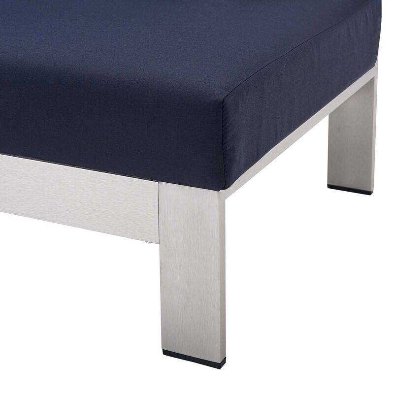 Modway - Shore Sunbrella® Fabric Aluminum Outdoor Patio Right-Arm Loveseat