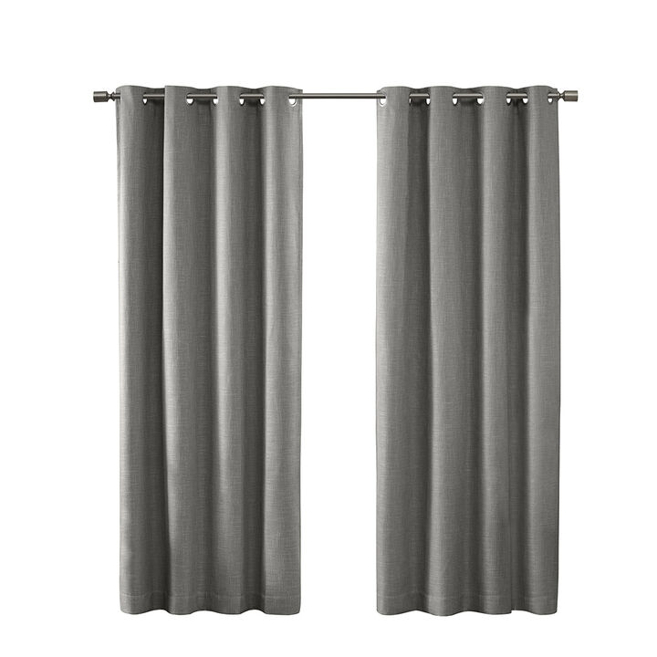 Gracie Mills Tamsin Printed Heathered Blackout Grommet Top Curtain Panel - 50x54"