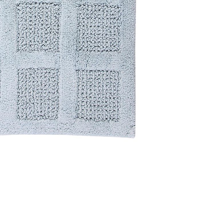 Knightsbridge Square Honeycomb 100% Cotton Reversible Bath Rug 20 X 30 Light Blue