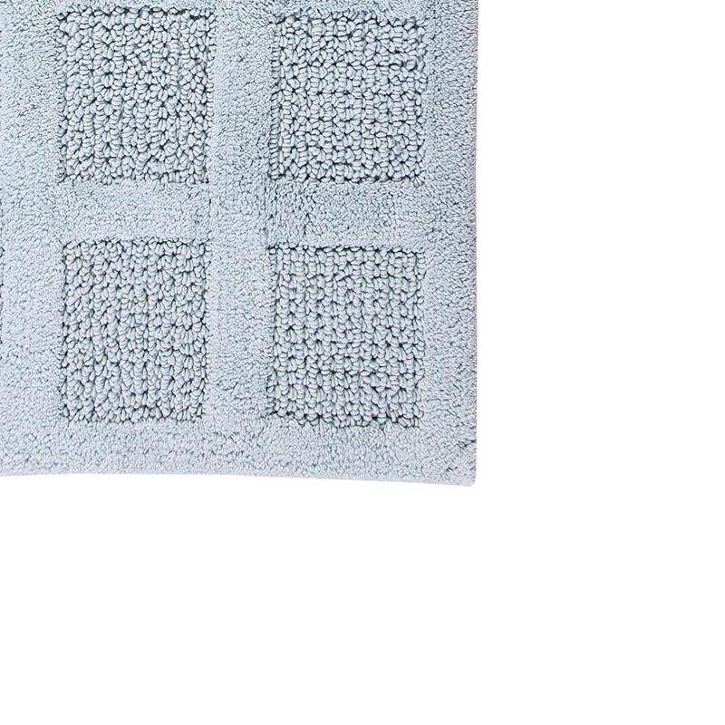 Knightsbridge Square Honeycomb 100% Cotton Reversible Bath Rug 20 X 30 Light Blue