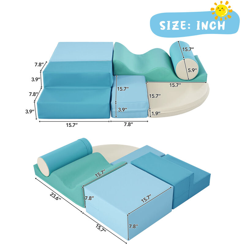 Merax Soft Climb and Crawl Foam Kids Playset 6 in 1