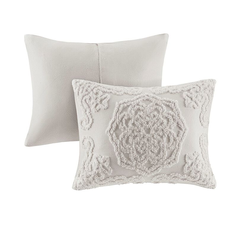 Gracie Mills Ray 3-Piece Boho Chic Tufted Cotton Chenille Medallion Duvet Set