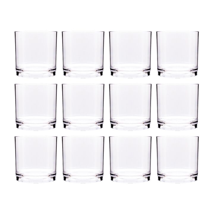 Polycarbonate Drinkware dia.3" h:3" 8 oz. Round Clear Polycarbonate Whisky Glass (Set of 12)