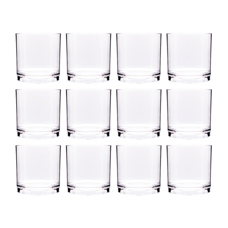 Polycarbonate Drinkware dia.3" h:3" 8 oz. Round Clear Polycarbonate Whisky Glass (Set of 12)
