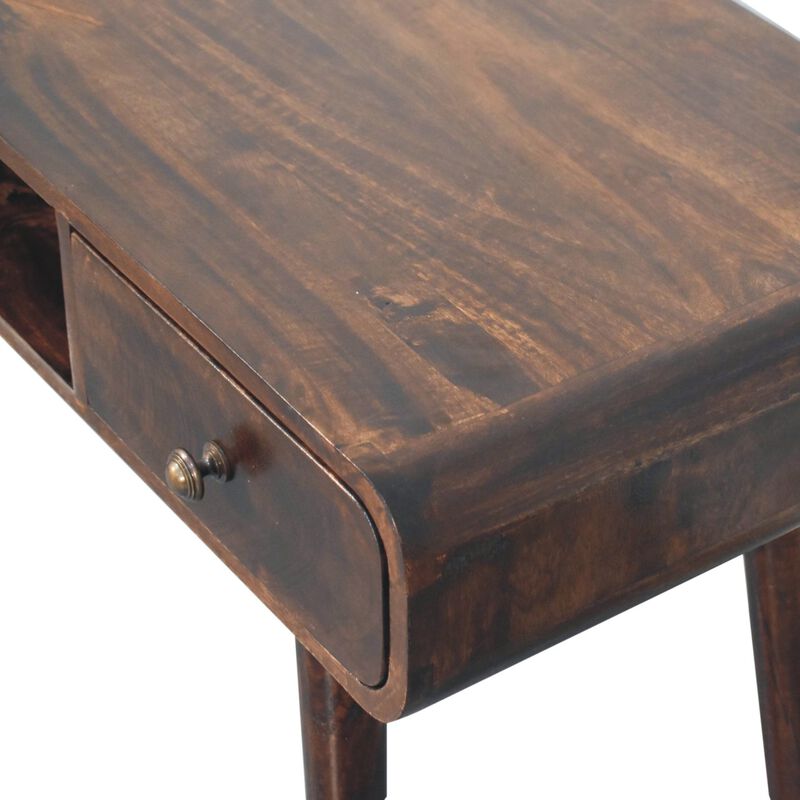 Artisan Furniture Solid Wood Curved California Walnut Writing Desk