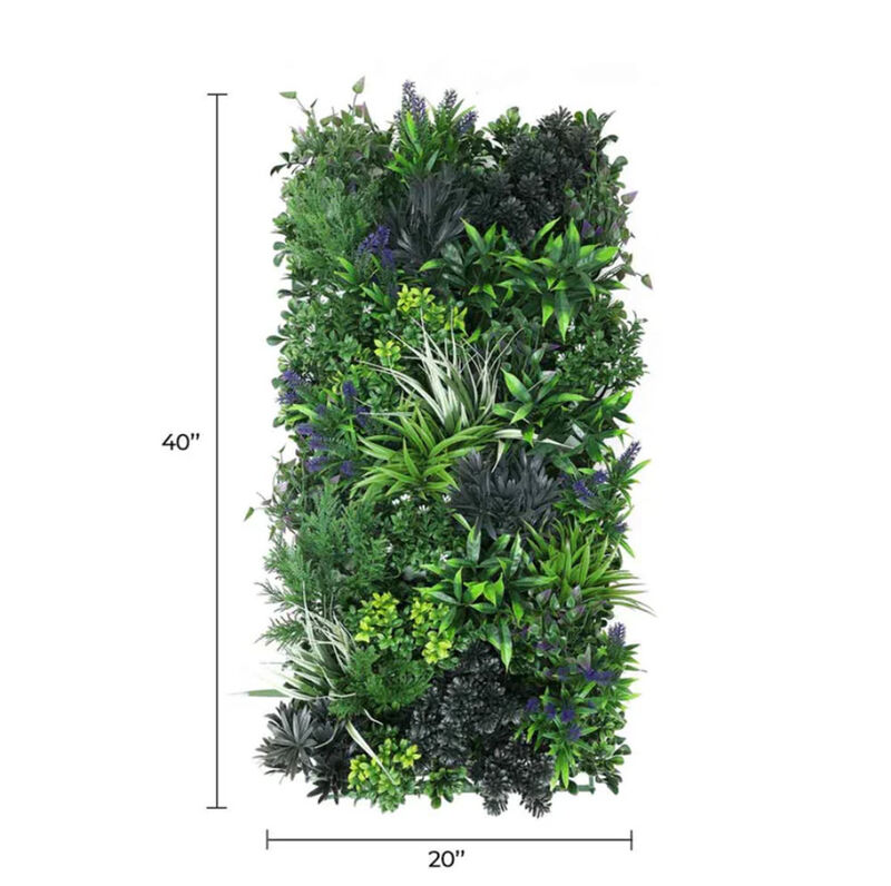 Premium Artificial Green Wall Rustic Botanical Lavender 40"x 20" Commercial Grade UV Resistant