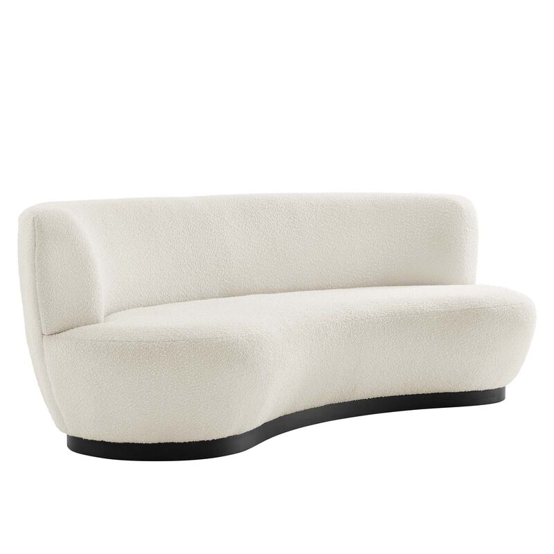 Kindred Boucle Upholstered Upholstered Fabric Sofa White EEI-5488-BLK-IVO