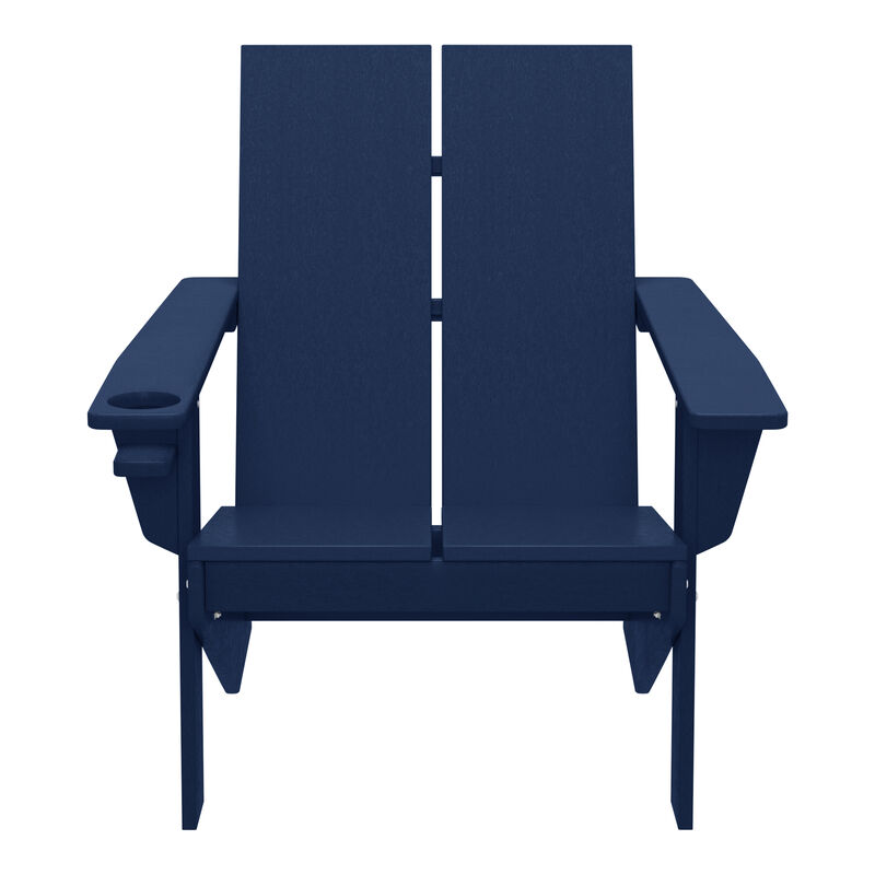 WestinTrends Outdoor HDPE Modern Adirondack Chair with Cup Holder (Set of 4)