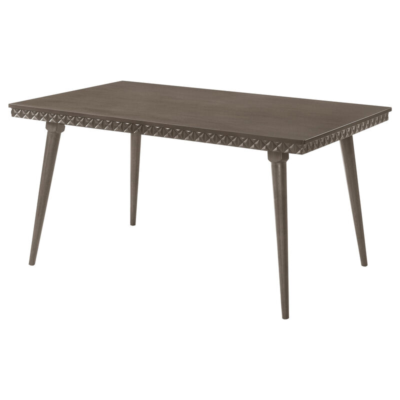 Nolan Dining Table, Dark Brown Hardwood, Rectangular 59 Inch Top - Benzara