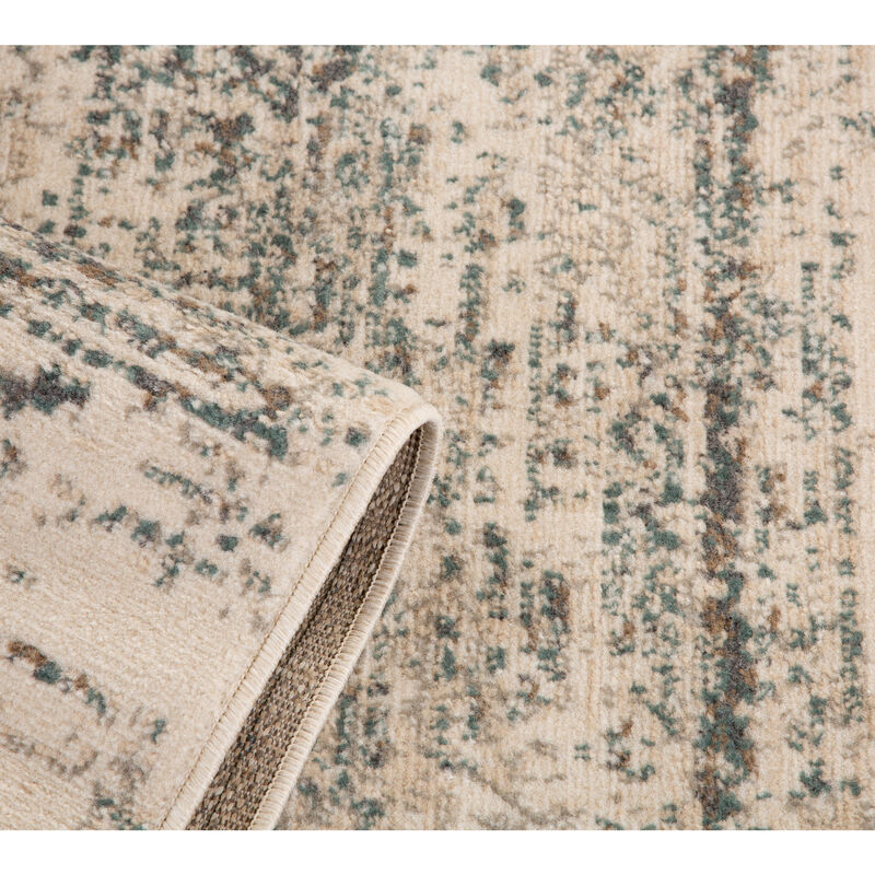 Alpine Grace Ivory Striped Area Rug 7'10" x 10'2"