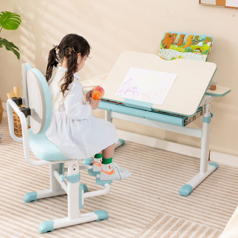 Ergonomic Height-Adjustable Kids Study Chair with Double Back Support for Comfort and Posture