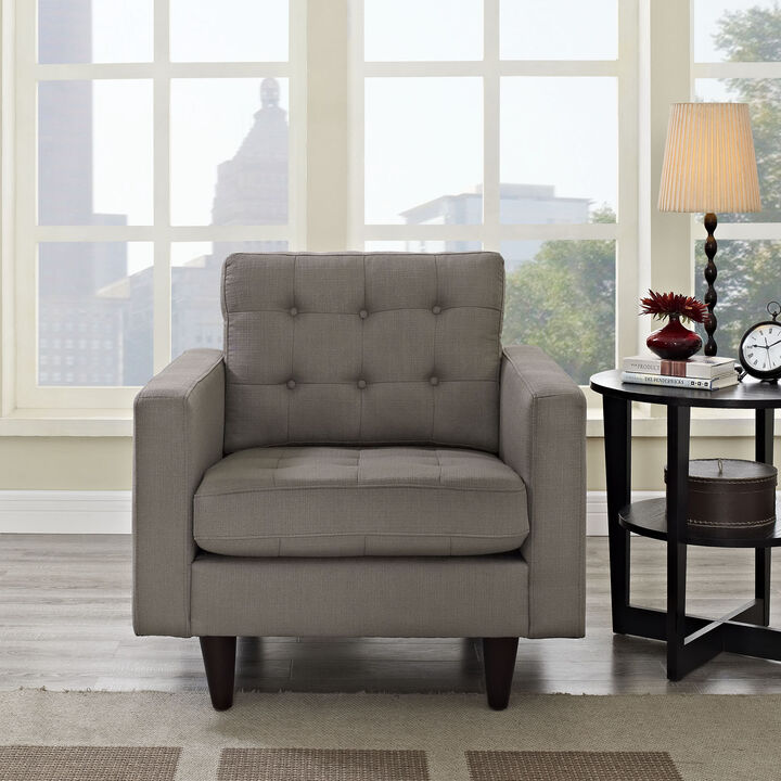 Empress Upholstered Fabric Armchair Gray EEI-1013-GRA