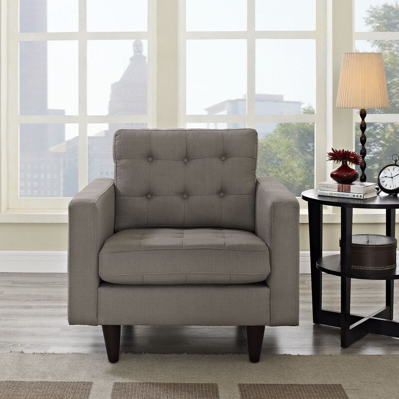 Empress Upholstered Fabric Armchair Gray EEI-1013-GRA