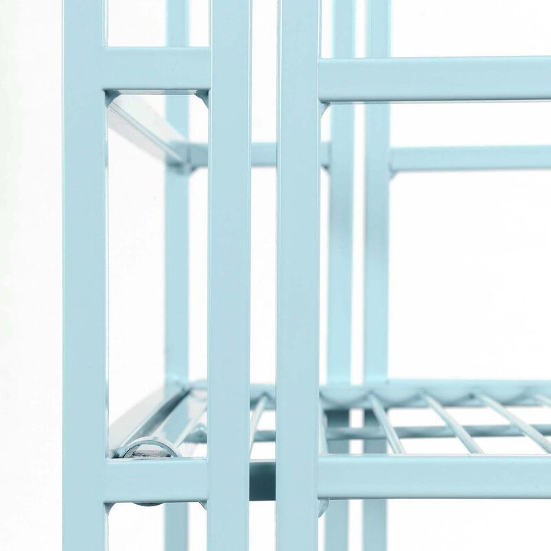 Convenience Concepts Xtra Storage 2 Tier Folding Metal Shelf Blue