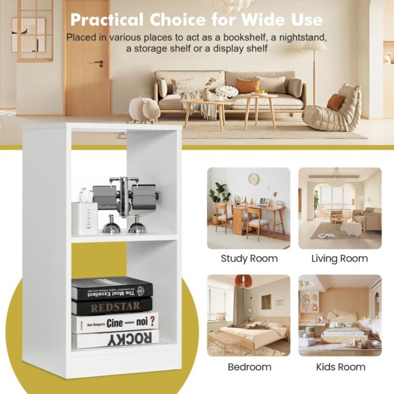 Hivvago 2 Pieces 2-tier Bookcase Set with Anti-toppling Device