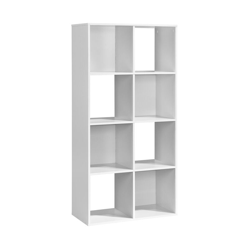 37.13 in. H x 23.47 in. W x 11.61 in. D White Wood 8-Cube Storage Organizer