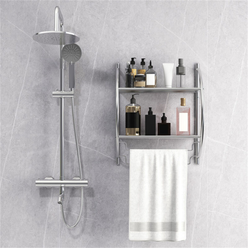 Wall Mounted Bathroom Towel Rack for Storage and Organization
