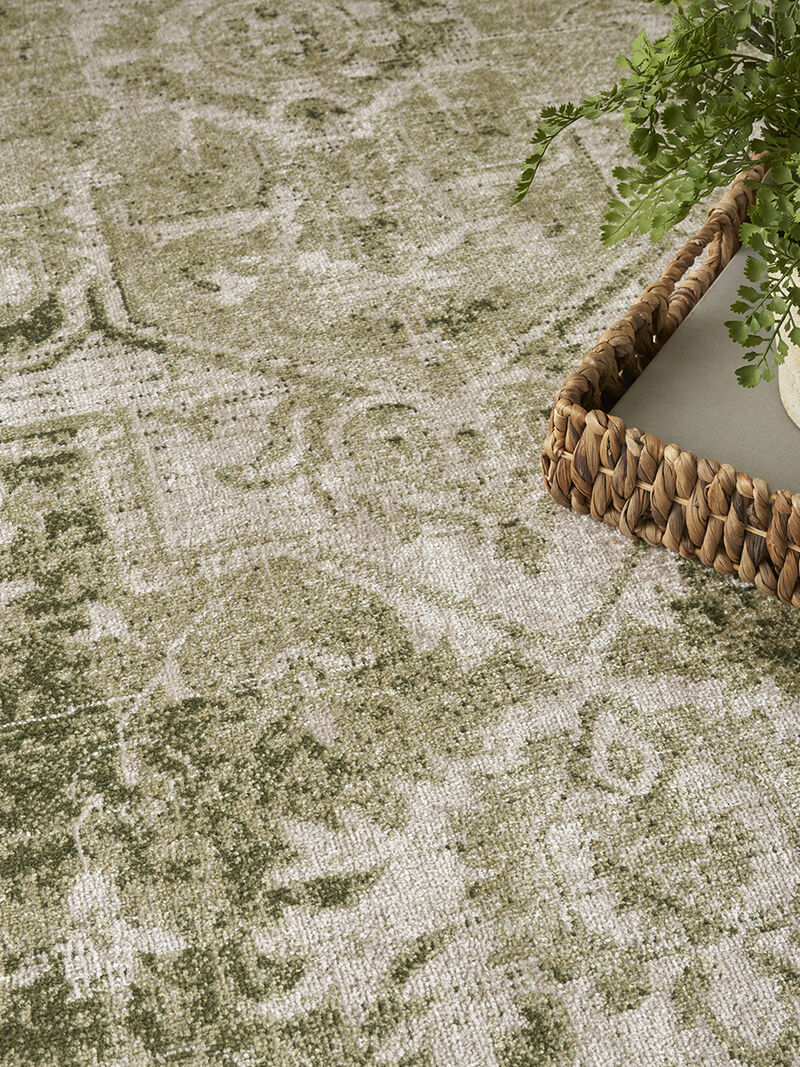 Astra Machine Washable ASW12 Ivory/Green 9' x 12' Rug