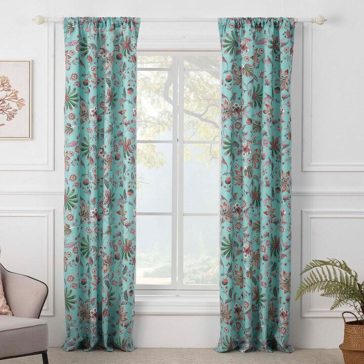Greenland Home Fashions Barefoot Bungalow Audrey Window Panel Pair - 42x84", Turquoise