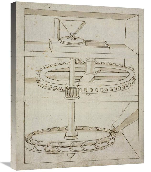 Folio 39: mill with horizontal water wheel-Canvas Art-22x28