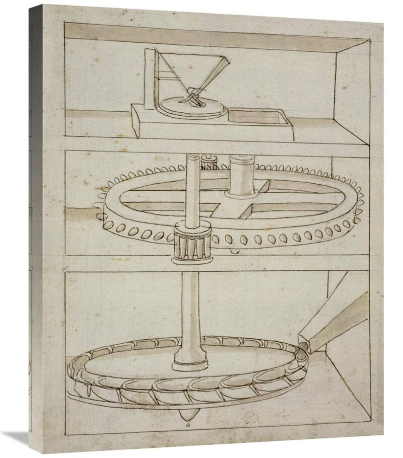 Folio 39: mill with horizontal water wheel-Canvas Art-22x28