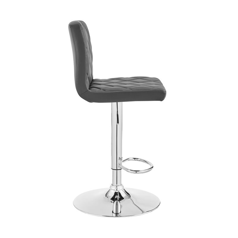 Duval Adjustable Blue Faux Leather Swivel Bar Stool