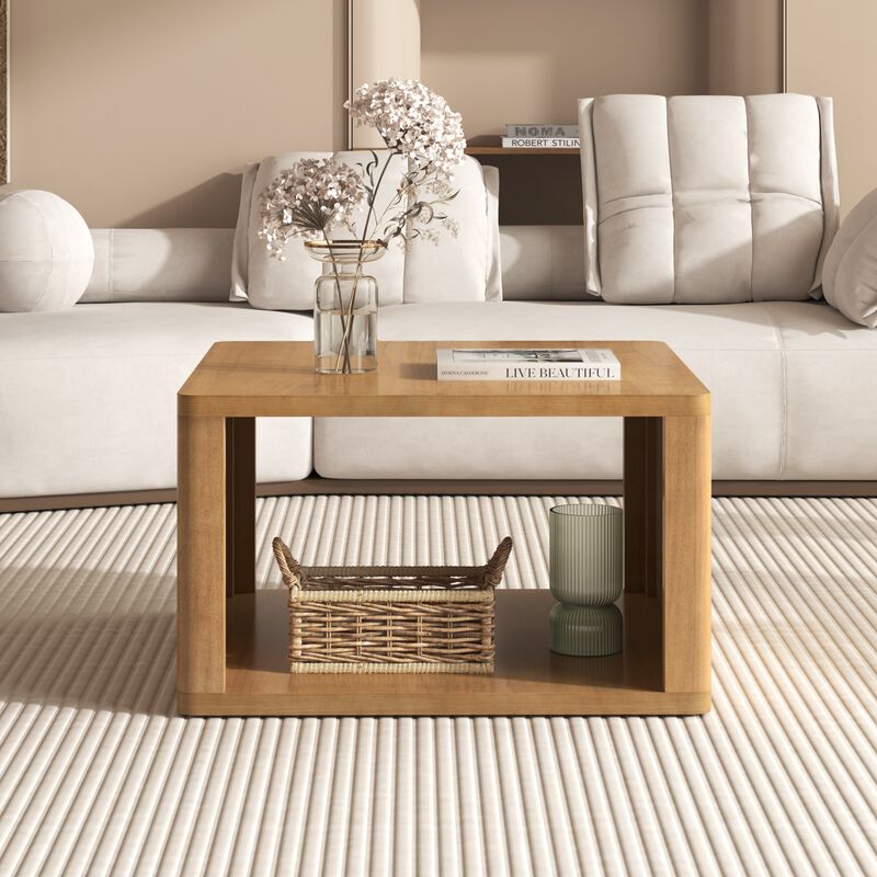Merax Farmhouse Square Coffee Table for Living Room