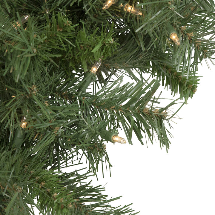 Pre-Lit Black River Pine Artificial Christmas Wreath  48-Inch  Clear Lights
