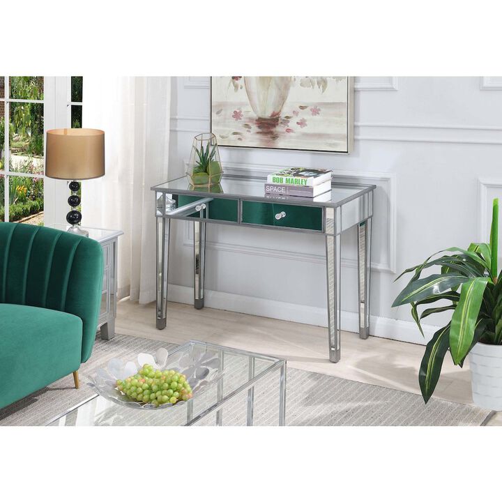 Convience Concept, Inc. Gold Coast Mirrored 2 Drawer Desk/Console Table
