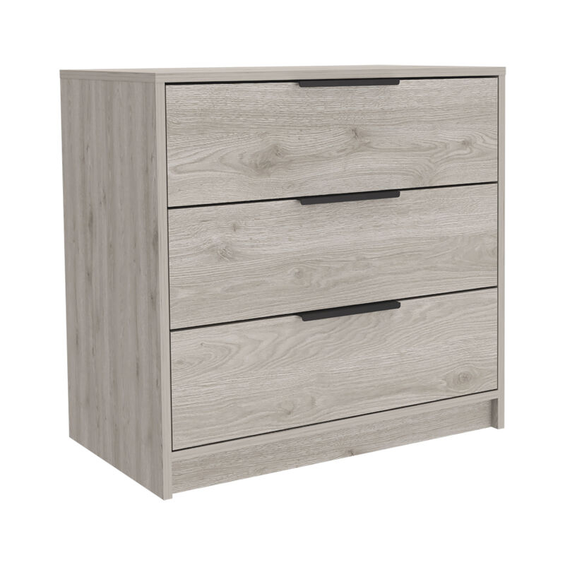 DEPOT E-SHOP Egeo 3 Drawers Dresser, Superior Top, White