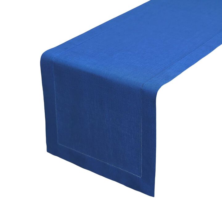 Solino Home 100% Pure Linen Table Runner | Classic Hemstitch for Thanksgiving, Christmas