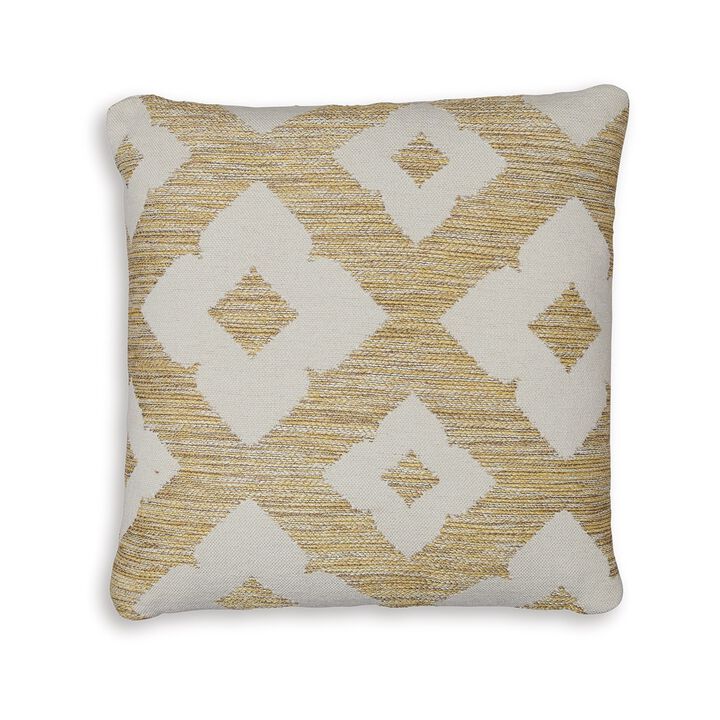 Neyr 18 Inch Throw Pillow Set of 4, Indoor Outdoor, Yellow White Floral -