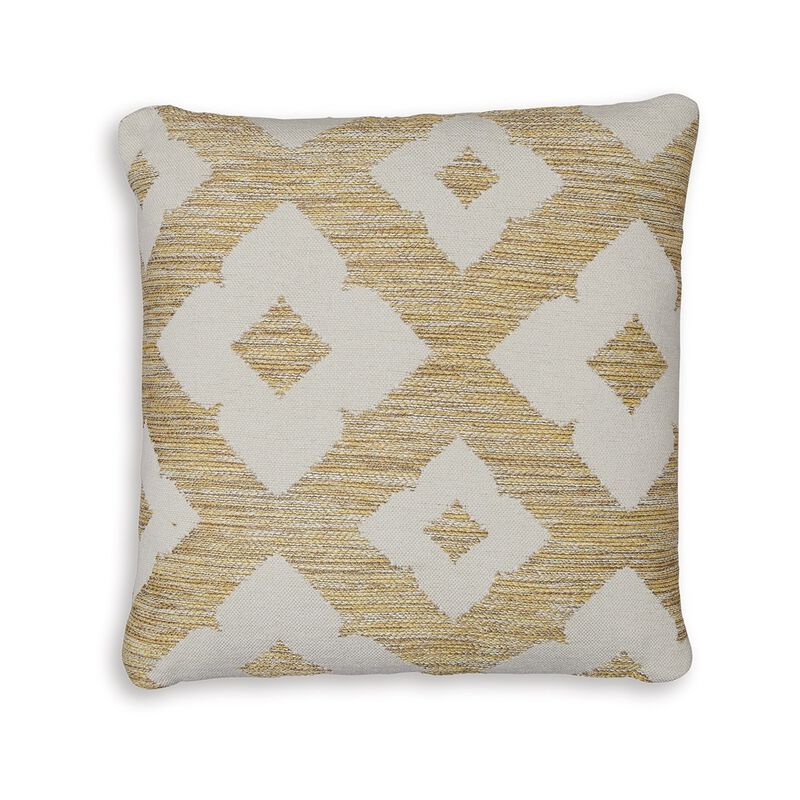 Neyr 18 Inch Throw Pillow Set of 4, Indoor Outdoor, Yellow White Floral -