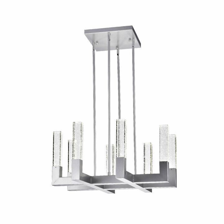 Dianyi Chandelier Silver Metal and Acrylic 8 LED Lights Dimmable