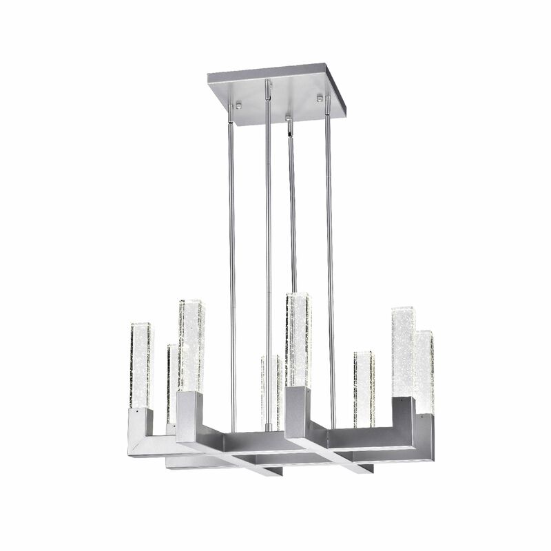 Dianyi Chandelier Silver Metal and Acrylic 8 LED Lights Dimmable