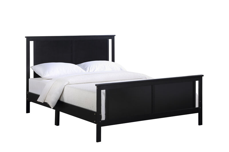 Olive & Opie Connelly Reversible Panel Full Bed Black/Vintage Walnut