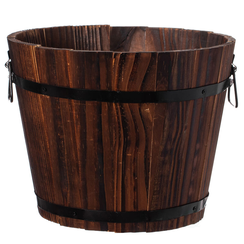Wooden Whiskey Barrel Planters, Small