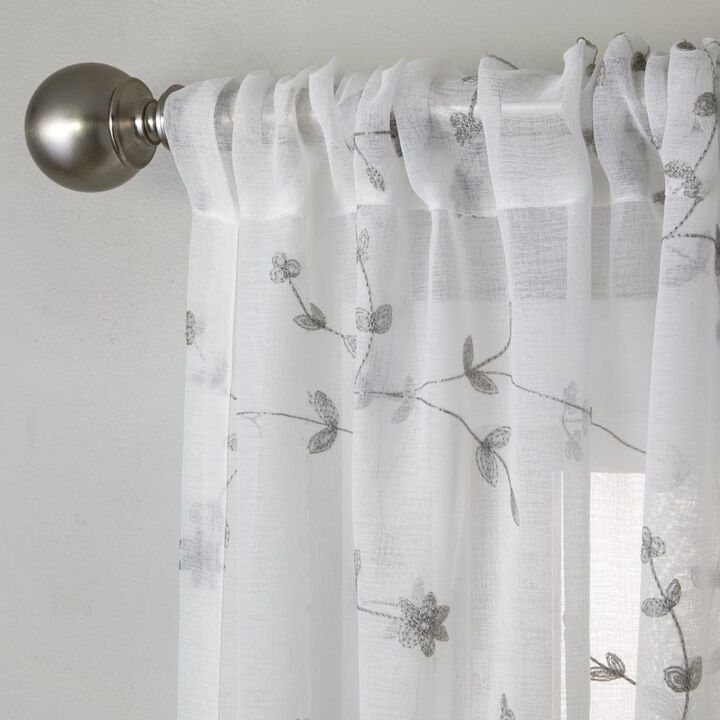 SKL Home By Saturday Knight Ltd Whispering Winds Window Curtain Panel - 52X84", Gray