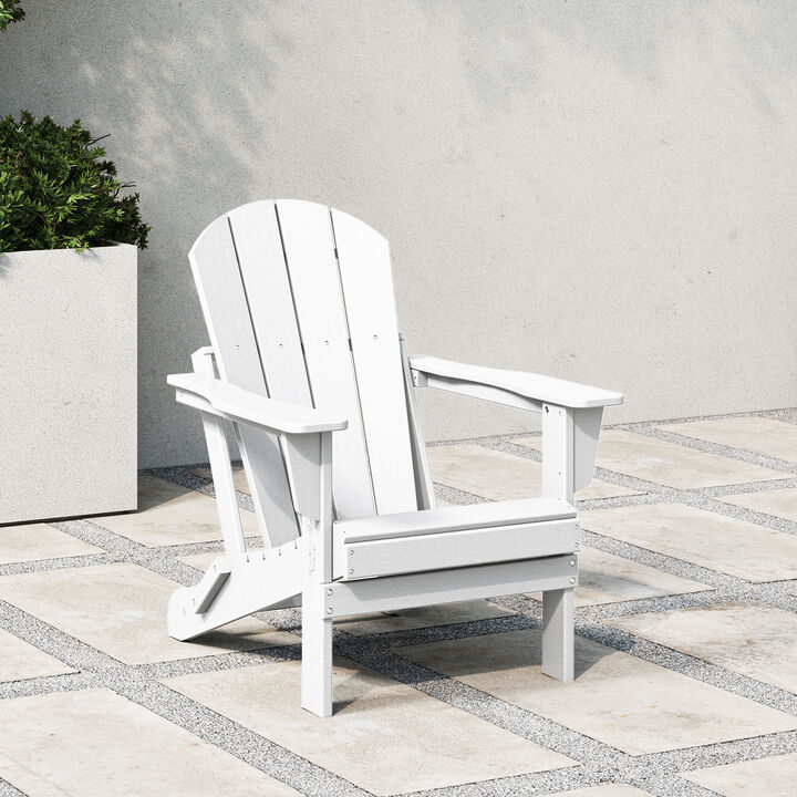 WestinTrends HDPE Outdoor Patio Folding Poly Adirondack Chair