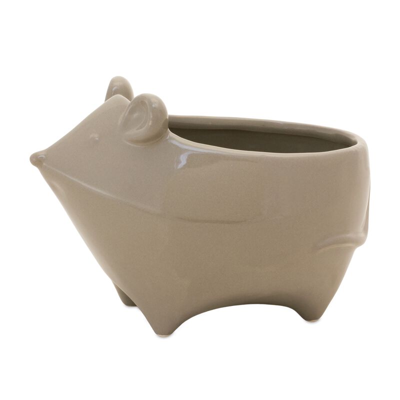 Ceramic Mouse Planter Set (4) – Ideal Gift for Garden Lovers, Plant Enthusiasts, and Mouse Fans