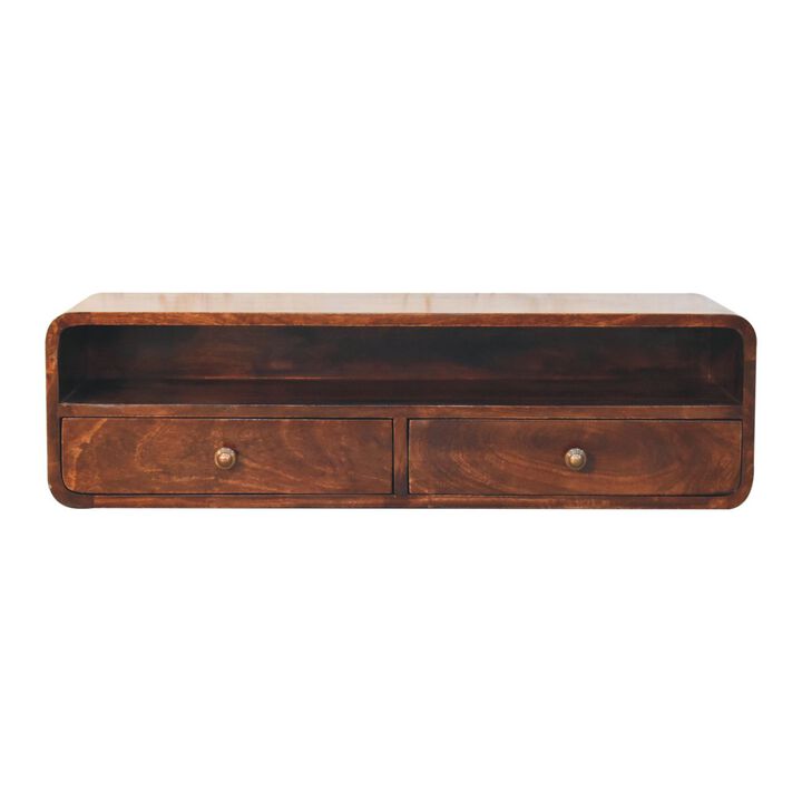 Artisan Furniture Solid Wood Floating California Walnut Open Console