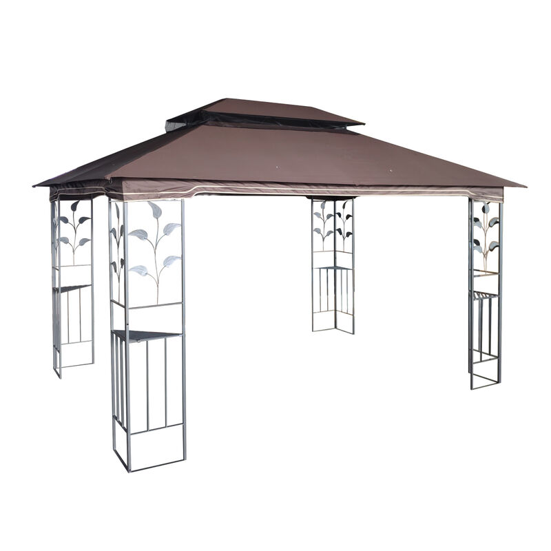 13 X 10 Outdoor Patio Gazebo Canopy Tent With Ventilated Double Roof And Mosquito Net
